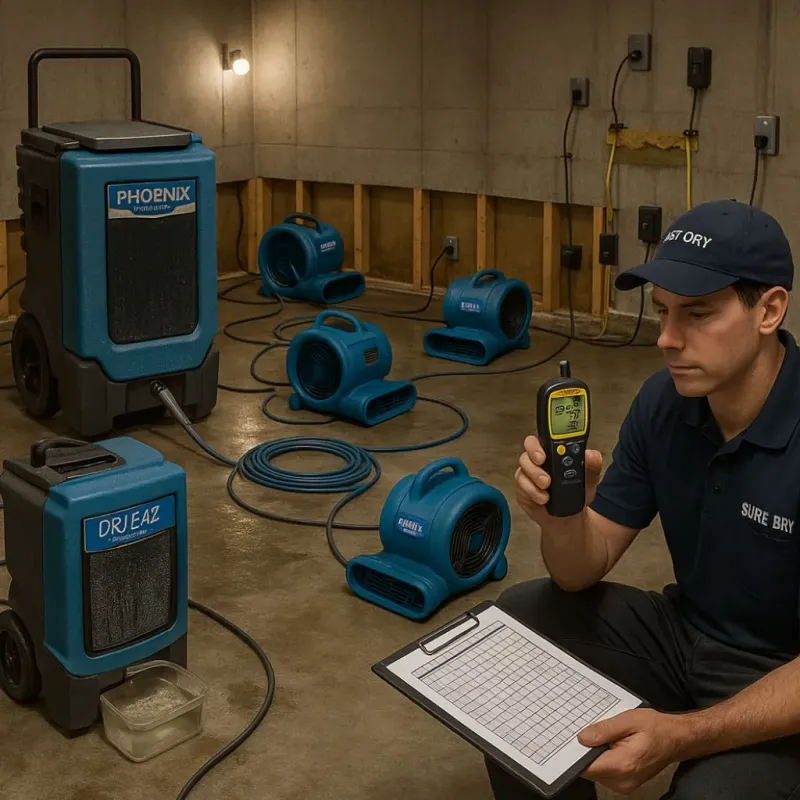 Structural Drying and Dehumidification process in Luckey, OH